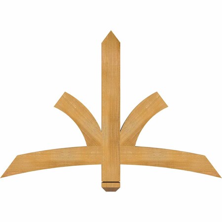 Ekena Millwork Davenport Rough Sawn Timber Gable Bracket, Western Red Cedar, 48"W x 32"H x 2"D x 4"F, 16/12 Pitch GBW048X32X0204DAV00RWR